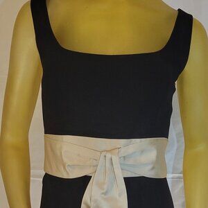 ANN TAYLOR Black and Gold Midi Dress